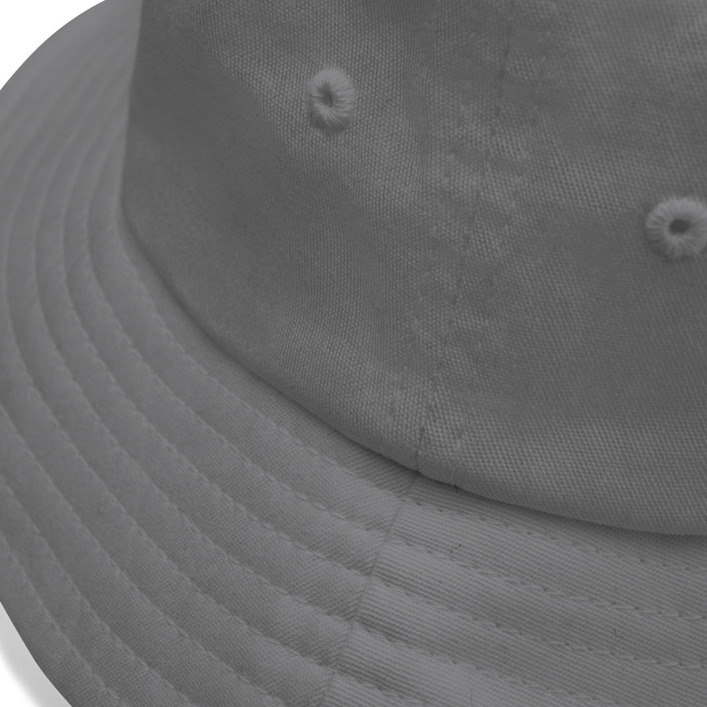 Enlarged photo of the hat where you can see the stitching and cotton material better.